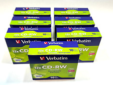 Lot of 210x Verbatim 12x Cd-RW Media - 700mb - 120mm  - 10 Pack Slim Case picture