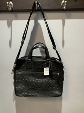 COACH Signature Hudson 5 Briefcase. #54932. Leather. SV/BLACK. NEW WITH TAG picture