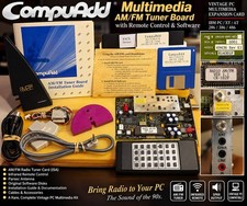 CompuAdd Multimedia AM/FM Tuner ISA Card Remote RACK Software Manuals Vintage PC picture