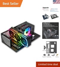 Sleek Black Gaming Computer Case for ATX, M-ATX, ITX with Air Cooling System picture