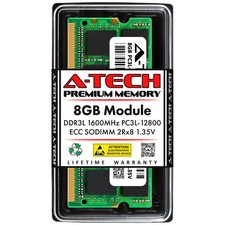 A-Tech 8GB PC3-12800 ECC SODIMM DDR3 1600 PC3L Unbuffered MicroServer Memory RAM picture