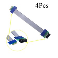 4 Pcs PCI-E 1X Riser Card Ribbon Graphics Card Extender Extension Relocate Cable picture
