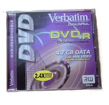 1 Disc Verbatim DVD+R 120 min 4.7GB 16X Recordable Blank Media New Sealed picture