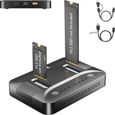 Dual-Bay M.2 SSD Cloner Dock for PC Storage Upgrade Tool-Free 16TB picture
