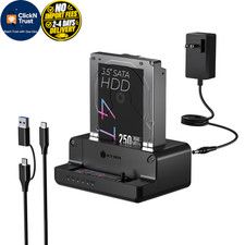 M.2 NVMe & SATA SSD/HDD Hard Drive Docking Station, ICY BOX USB-C Black picture