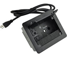 Conference Table Power Hub 2 AC 2 USB-C 30W Cable Cubby Box Black picture