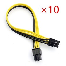 10 Pack 22cm PCIE 6Pin Male to 6Pin Male Graphics Video Card Power Adapter Cable picture