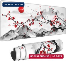 Watercolor Cherry Blossom Mouse Pad 31.5x11.8 Inch Pink Full Desk Japanese Sakur picture