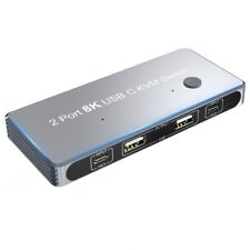 2Port 8K USB C KVM Switch Thunderbolt 3/4 for 2xPC to 1xDisplayPort Dual Monitor picture