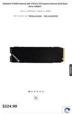 (BEST) Verbatim Vi7000G 1TB PCIe NVMe M.2 2280 Internal SSD Heatsink PS5/PC picture
