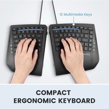 Perixx PERIBOARD-524 Wired Mini Membrane Ergonomic Split Keyboard READ DESCRIPT picture