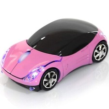 Pink Wireless Mouse，2.4G Wireless Car Mouse with USB Reciver 1600DPI Opti picture