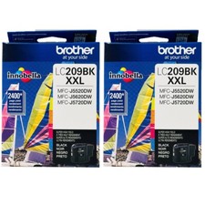 2pcs Brother LC209 BK Genuine Super High Yield XXL Black Ink Cartridge LC209Bk picture