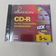 Imation CD-R 12X 700MB 80-Min Blank Discs 5-Pack – Sealed, New in Package picture