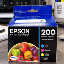Epson 200 Combo Ink Printer Cartridges Cyan Magenta Yellow Standard Cap Exp 2026 picture