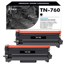 2PK Premium TN-760 TN760 Toner Compatible With Brother HL-L2395DW L2390DW TN730 picture