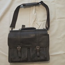 Kenneth Cole Reaction Genuine Leather Brown Messenger Shoulder Laptop Bag picture