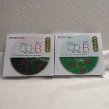 2x Memorex CD-R 5 Packs 52x 700MB 80 Minute Holiday Christmas Pattern NEW Sealed picture