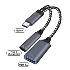 Two In One OTG USB Cable with PD Charging Adapter Type C to USB A Adapter with P picture