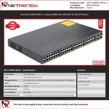 Cisco WS-C2960X-48TS-L Catalyst 2960X 48x 1GB RJ45 4x 1GB SFP Switch picture