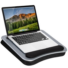 LAPGEAR Memory Foam Lap Desk with Wrist Rest and Media Slot - Medium - Silver picture