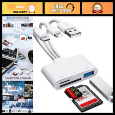 3-in-1 SD Card Reader for iPhone/iPad, USB Adapter for SD/Micro SD, Game Camera picture
