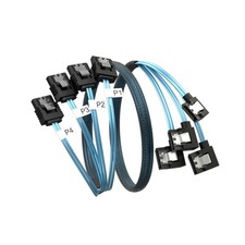 SATA-III Cable, 4-Pack 90 Degree 19 Inch 6Gbps Right Angle Data Cable Replacemen picture
