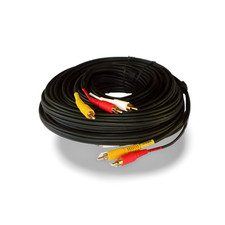 50ft Dual RCA Audio Single Video Cable - Black picture