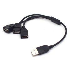1x USB A Male to 3 USB A Female Multi-Port Charging & Data Sync Extension Cable picture