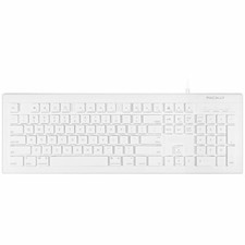Macally Full Size USB Wired Keyboard (MKEYE) for Mac and PC (White) w/  picture