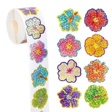 10 Random 1.2-Inch Holographic Color Flower For Gift Wrapping picture