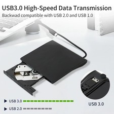 Slim External CD DVD Drive USB 3.0 Disc Player Burner Writer For Laptop PC Mac picture