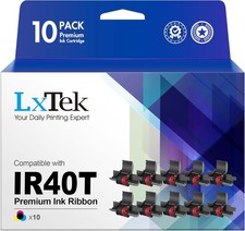 LxTek Calculator Roller Ribbons Replacement for IR40T 10 Pack (Black, Red）  picture