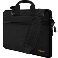 Stylish Black Laptop Bag with Water-Repellent Fabric for 13-14 Inch Laptops picture