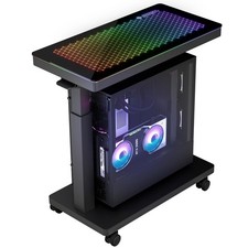 EUREKA RGB Illuminated 2-Tier Computer Tower Stand Under Desk Adjustable picture