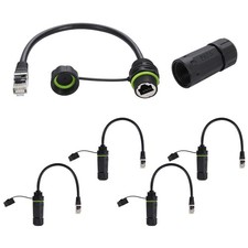 5PCS RJ45 Male to Female Waterproof Coupler, Shielded Cat5/5e/6 Ethernet LAN ... picture