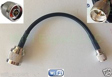 1x 12 inch RG58 LOW LOSS COAX RF CABLE Mini UHF MALE TO N TYPE MALE Asmbld in US picture