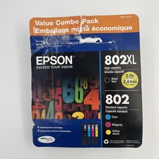 Genuine Epson Ink 802 4-pack Black Cyan Magenta Yellow BB 03/2028 picture