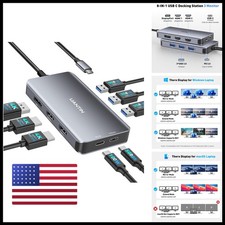 UANTIN 8-in-1 USB C Docking Station 3 Monitors 2 HDMI DP picture