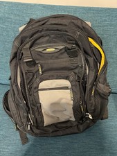 Targus Laptop Backpack Black/Grey/Yellow Ballistic Nylon Multi-Pocket Travel Bag picture