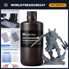 8K Water Washable 3D Printer Resin Space Grey - High Precision, 1000G, Low Odor picture