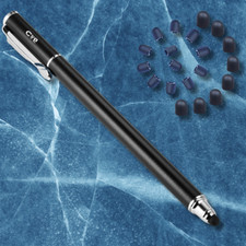 Touch Screen Pen 2 in 1 Stylus Tablet Smartphone Rubber Tip 20 Replacement Tips picture