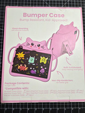 Pink Cat Silicone Bumper Case Shockproof Anti-Slip Stand for iPad 11/10.9