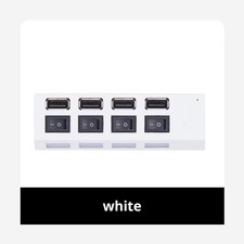 USB Hub Splitter Multiport Extension High Speed Cable On Off Switch LED Indicato picture