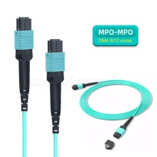 Fiber Optic Patch Cord MPO to MPO OM4 Cable 8 / 12 Core Type B Female 1~40m lot picture