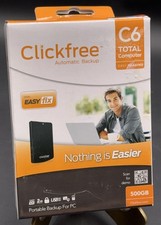 Clickfree Automatic Backup C6 For PC Computer Portable 500GB Storage NEW SEALED picture