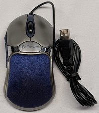 Vintage Fellowes 98905 Mouse Scroll Wired Optical Blue Grey 5 Button Tech PC picture