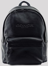 Authentic COACH F54786 “Charles” Black Pebbled Leather Campus Rucksack Backpack picture