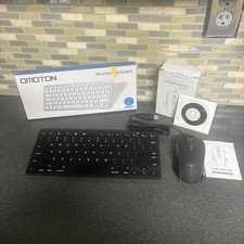Set of  Omoton Wireless Bluetooth Keyboard KB066 & T-16 Black Wired Gaming Mouse picture