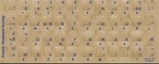 French (European) Keyboard Stickers w Reverse Print White Letters picture